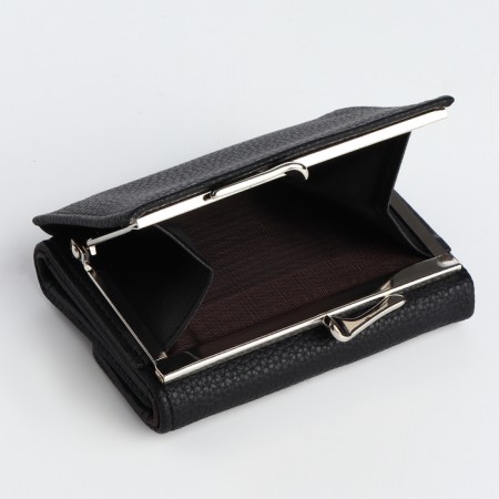 Women's wallet on the button, black color-2