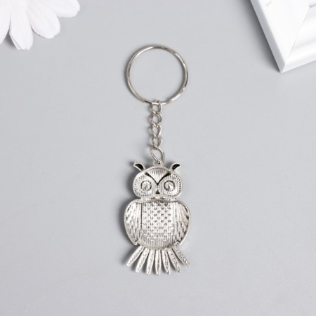 Front metal "Eagle owl" silver 4.5x2.5 cm-5