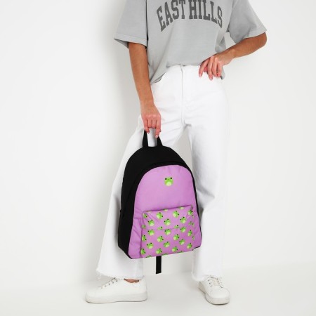 School textile “frogs”, with a pocket, 29x12x40 purple-6