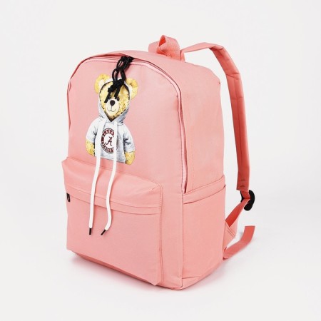 Set of a youth backpack from textiles, chopper, pencil case, bag, pink color-1