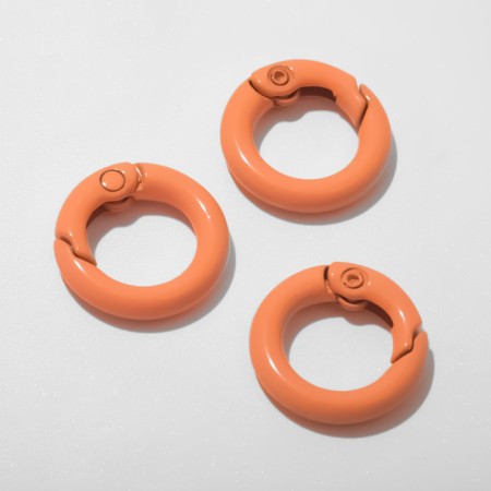 Carabiner "Ring" d = 2 cm (set of 3 pcs.), Orange color