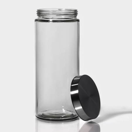 Glass Bank for bulk products with a metal cover "Bomond", 2 l, 11 × 27 cm-1