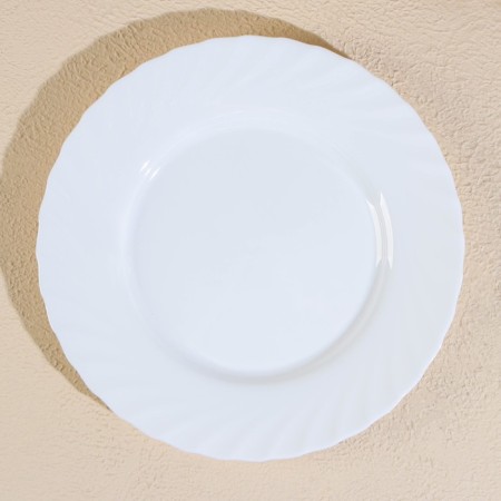 A set of dining plates Luminarc Trianon, D = 25 cm, glass -ceramic, 6 pcs, white color-2