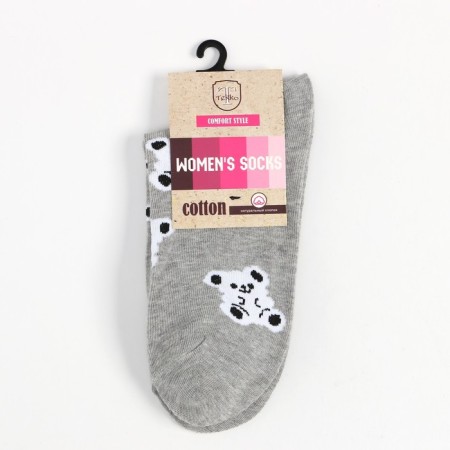 Women's socks "bears", gray color, size 23-25-4
