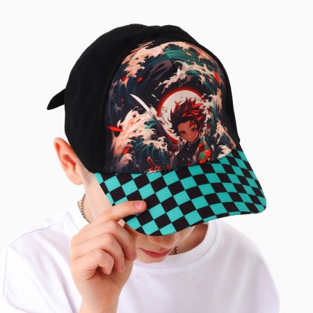Baby cap for the boy “Waves”, anime, black color, rr 52-54, 5-7 years old-8
