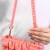 A chain for a bag, plastic, with carbines, 23 × 17 mm, 68 cm, pink/gold color