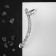 Earring "Kaff" Rhinestones classic, on the left ear, white color in silver