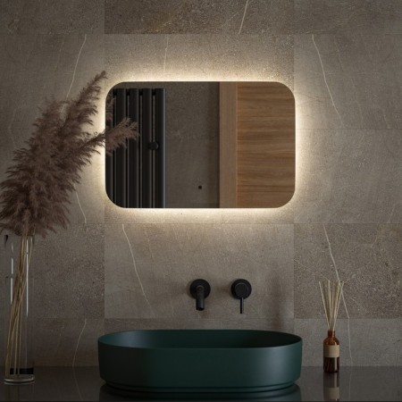 Mirror with Defesto LED lighting 17 W, 60x40 cm, IR - switch, neutral white light-2