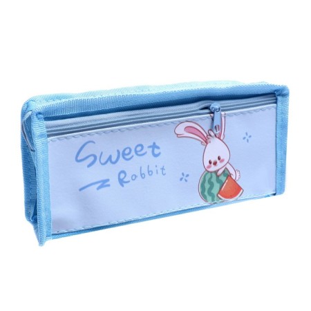 School Penal on the zipper "Rabbit", 2 departments, mix-4