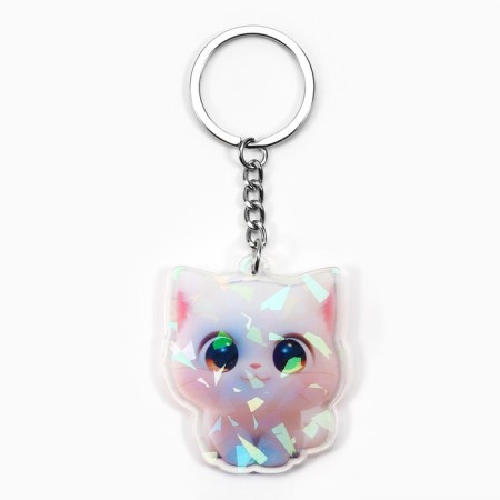 Key keychain holographic "kitten", 4.8 x 4.2 cm-1