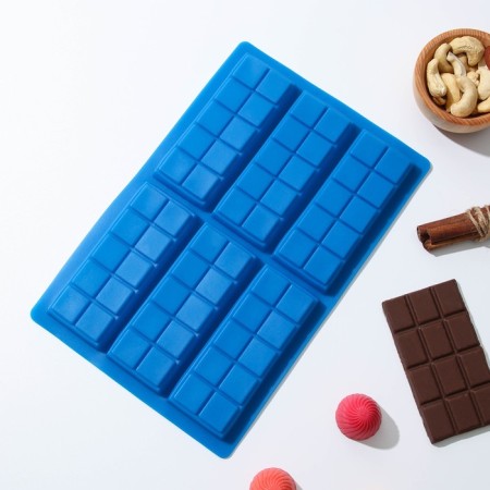 Chocolate shape "Tiles. Small slices ”, silicone, 26 × 17 × 1 cm, 6 cells, color mix-1