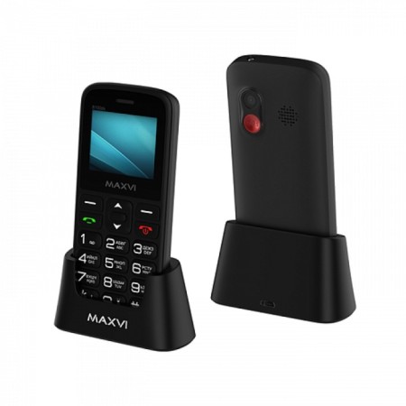 Cell phone MAXVI B100DS, 1.77 ", 1.3MP, Microsd, 2SIM, FM, SOS, Dok. Station, 1000 Mam, Black