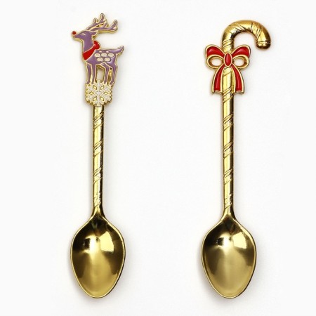 Teaspoon spoons with a molding handle "Festive", 11 x 3 cm-2
