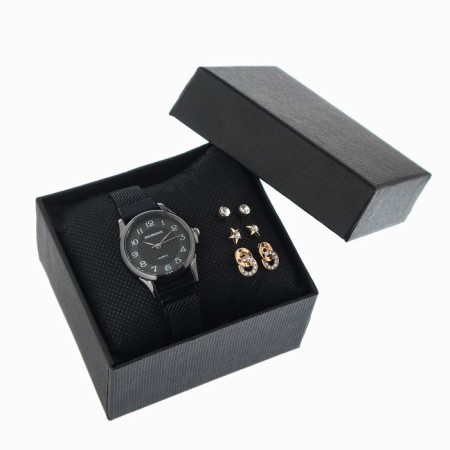 Women's gift set BolingDun 2 in 1: Watch, earrings, D-2.8 cm