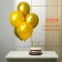 Set of candles in the cake 6 pcs. serpentine + 5 balls, gold, silver