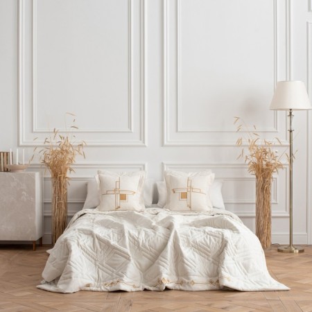 Bedspread with pillowcases "Bridget", size 230x250 cm, white color