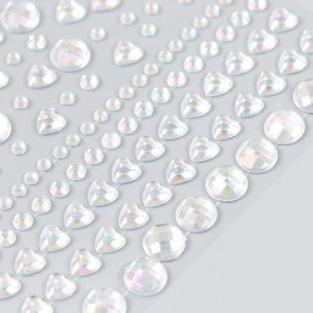 Stick plastic rhinestones "hearts, circles" 10.5x16 cm-2