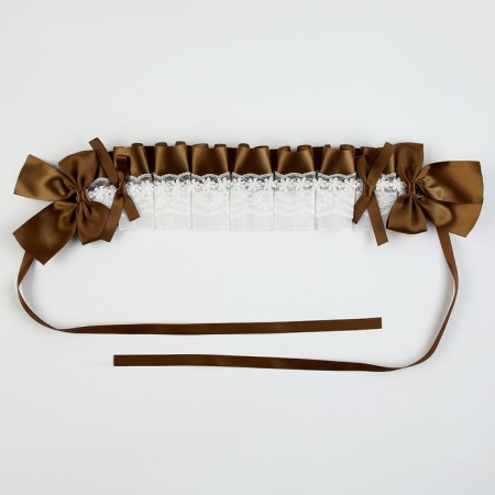 Lolita carnival bandage, brown color with white lace-2