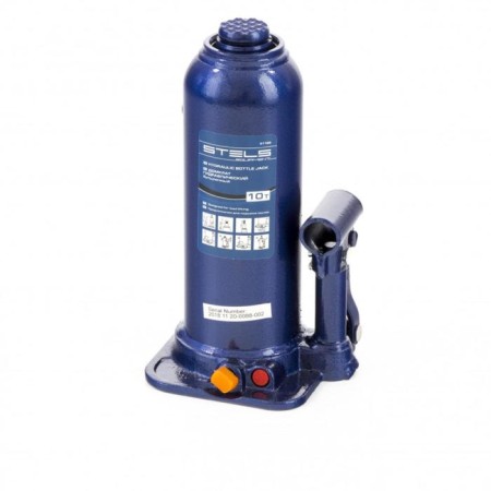 Hydraulic jack STELS 51166, bottle, 10 tons, h rise 222-447 mm-1