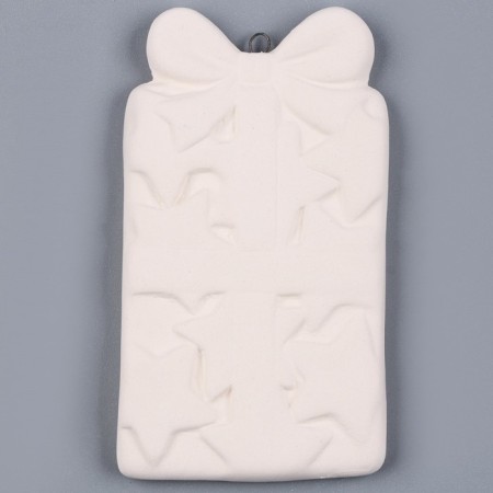 Christmas tree decoration for painting "Gift with a bow", with a suspension-2