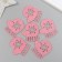 Decor "mittens" pink 5 cm set 6 pcs foam glitter
