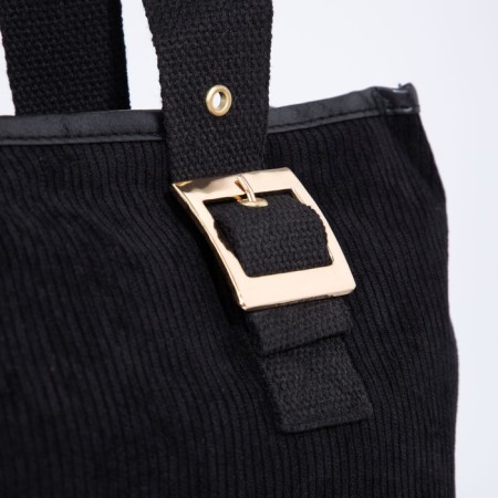 Zipper bag, external pocket, black color-4