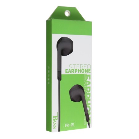 R-2 headphones, wired, inserts, microphone 1 m, jack 3.5 mm, black-3