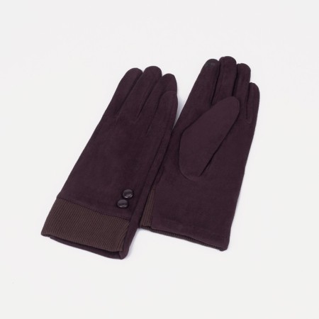 Female gloves, size 8.5, without insulation, brown color