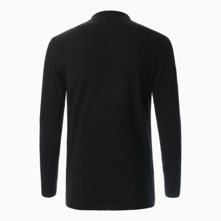 Male polo with long sleeve, black color, size 48-6