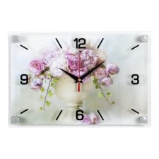 Wall clock, interior: flowers, 