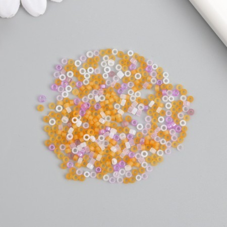 Glass beads 9/0 "Cylinders. Melange. Autumn" translucent matte 450 g