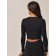 Crype female top with long sleeve Mirey Crop Top Manica Lunga, size 42-44, black color