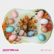 Glass stand for the eggs of the A Watercolor, 8 cells, 38 × 27 cm
