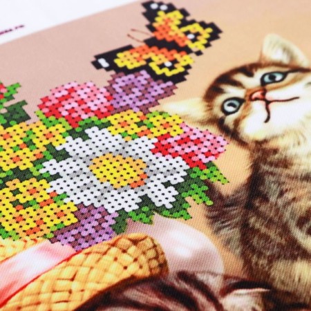 Scheme for beads and a cross on the Gabardin "cats"-1