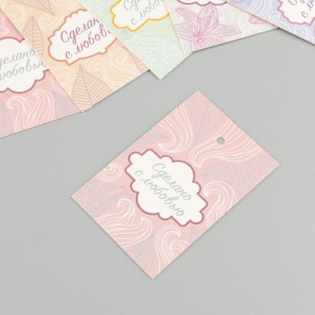 Cardboard Biro "made with love" a set of 10 pcs (5 types) 4x6 cm-2