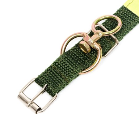 Two -layer collar with a swivel, 2 cm, green-4