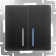 Two-valve switch with WL08-SW-2G-LED backlight, black color