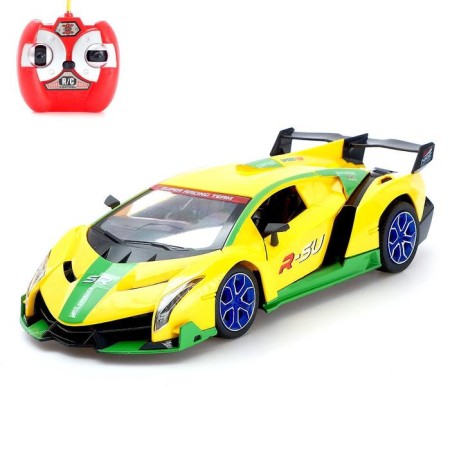The radio -controlled "Supercar" car, works on the battery, light effects, yellow color