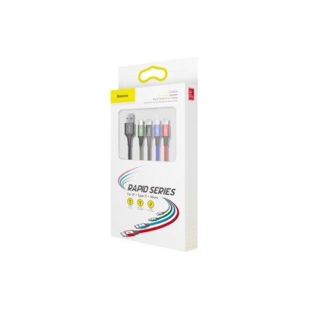 Baseus cable, 4 in 1, Microusb/2 Lightning/Type-C, 3.5 A, 1.2 m, black-8