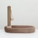 A bed with a cloth "Pijon", oval, 55 x 36 x 47cm, fluffy fur, jute, brown