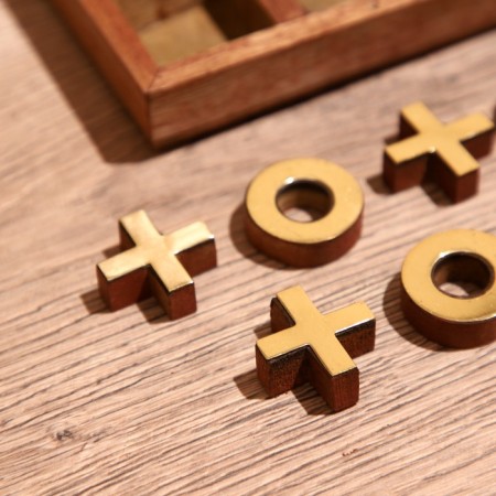 Game desktop "Cross-cuts" 13x13 cm, manpower, brass-7