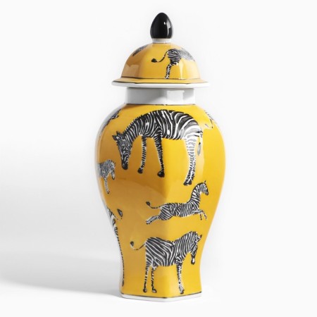Vase for flowers with a zebra lid 15 x 15 x 35 cm-1