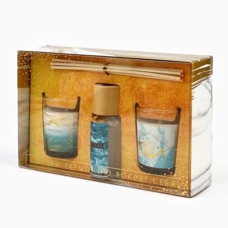 Gift set: Aromatic diffuser and interior candles “Ocean Dream”, the aroma of the ocean, 20 x 12.5 x 5 cm.-7