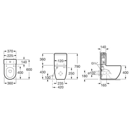 Roca Meridian-N Compact 341242000 toilet tank, lower water supply, 2 modes, white-1