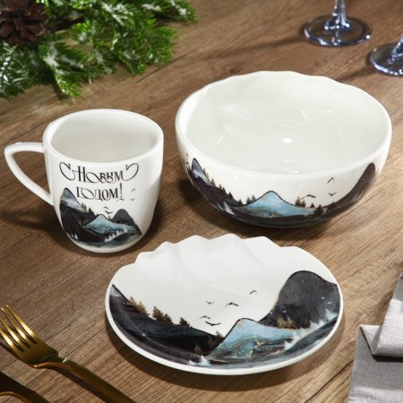 Ceramic mug "Mountains", 350 ml, white color-4