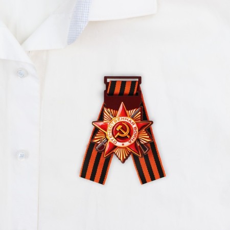 Wooden icon on May 9: Victory Day, with a ribbon, color "Order", St. George tape
