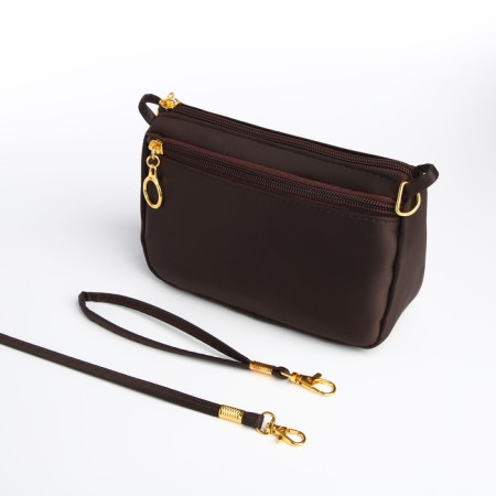 Bag Women's Cross-Bodi with a zipper, brown color-7
