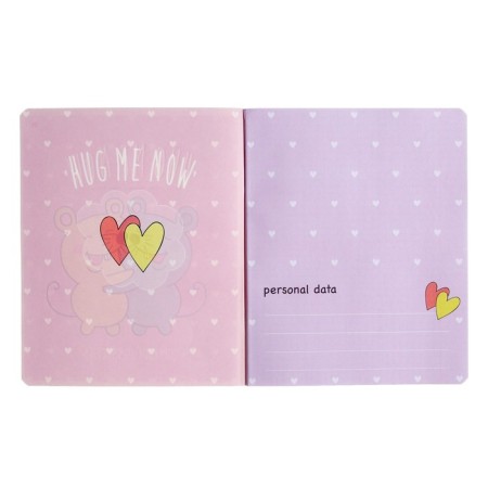 Notebook of 48 sheets in the cage "hugs", cover coated cardboard, selective UV-keys, congruff, mix-7
