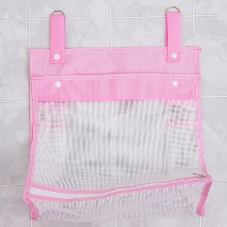 Grid for storing toys in the bathroom, pink color-1