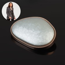 Metal button on the leg, decorative, 30 × 42 mm, silver color